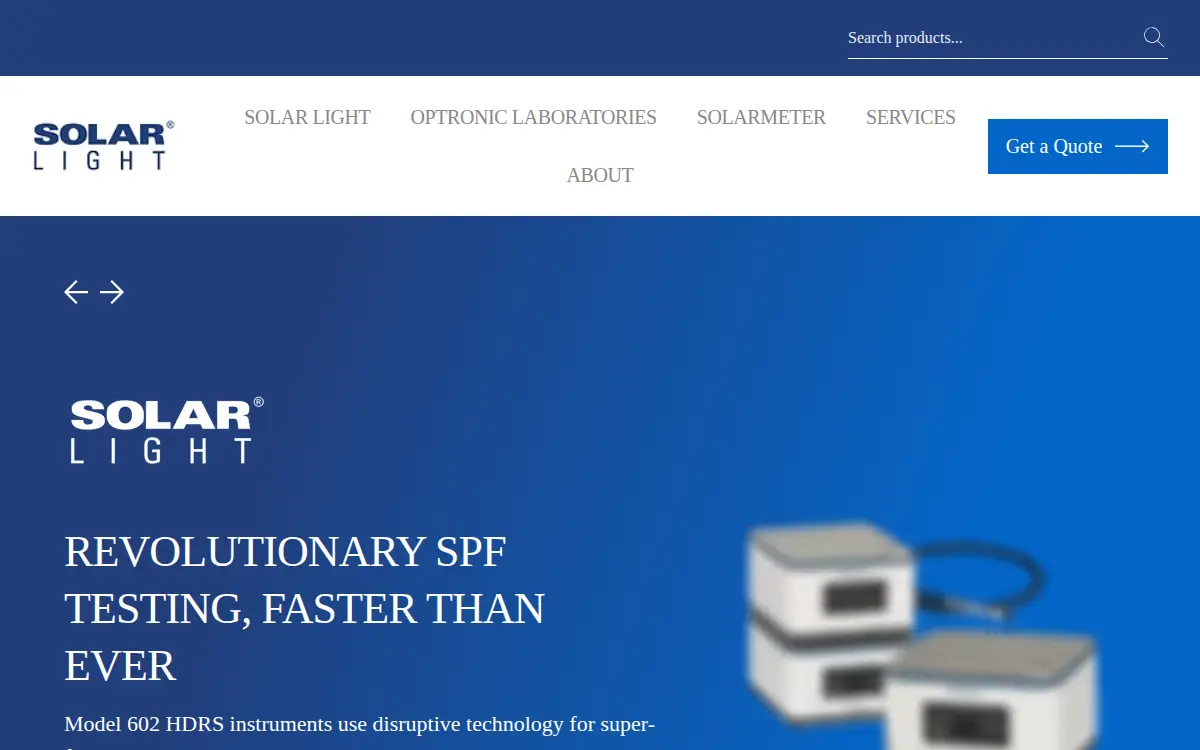 Homepage of Solar Light Company, LLC