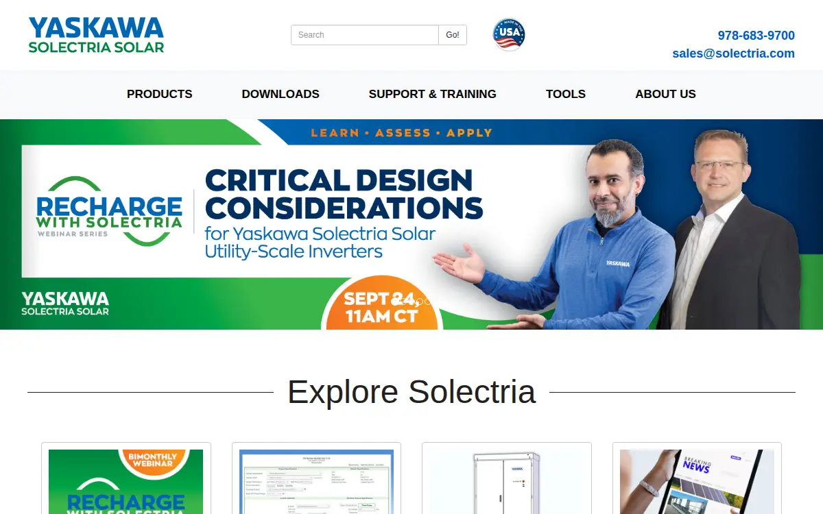 Homepage of Solectria Renewables, LLC
