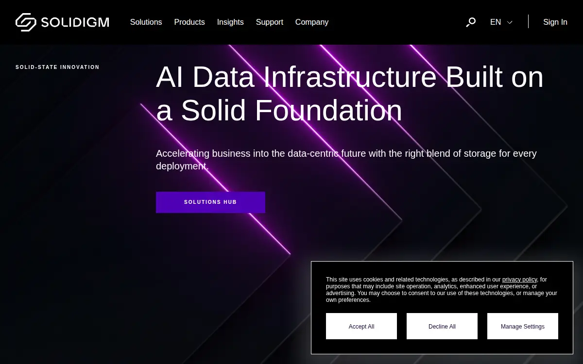 Homepage of Sk Hynix Nand Product Solutions CORP.