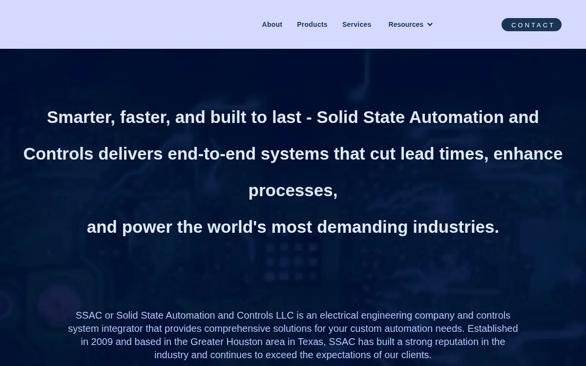 Homepage of Solid State Automation and Controls LLC