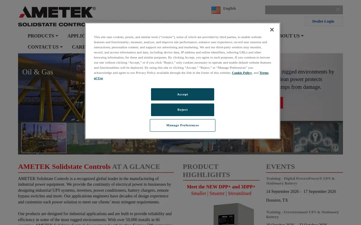 Homepage of Solidstate Controls LLC