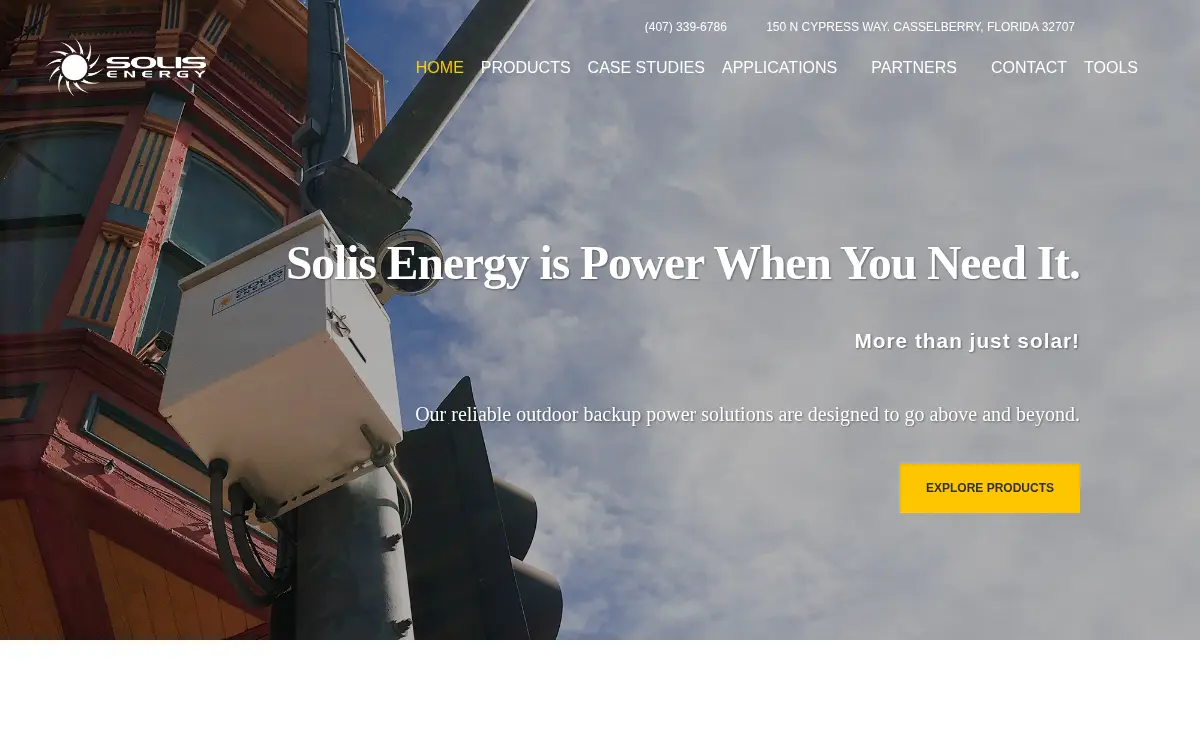 Homepage of Solis Energy, INC