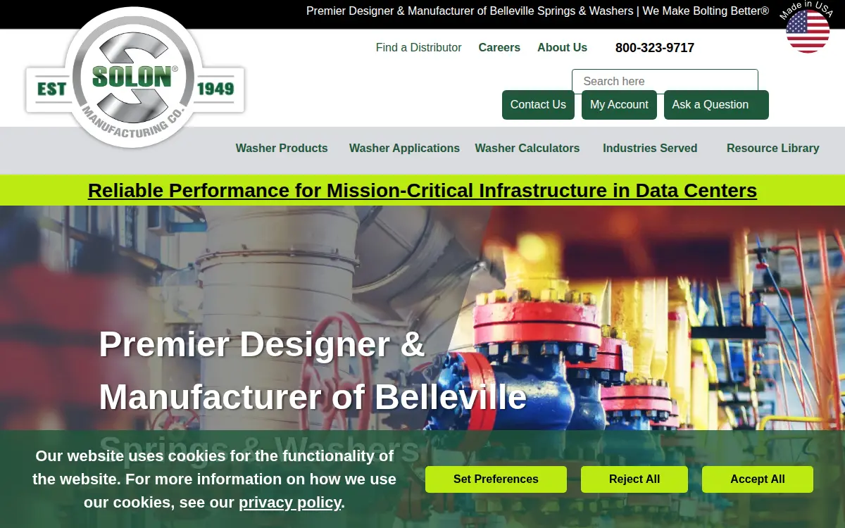 Homepage of Solon Manufacturing CO