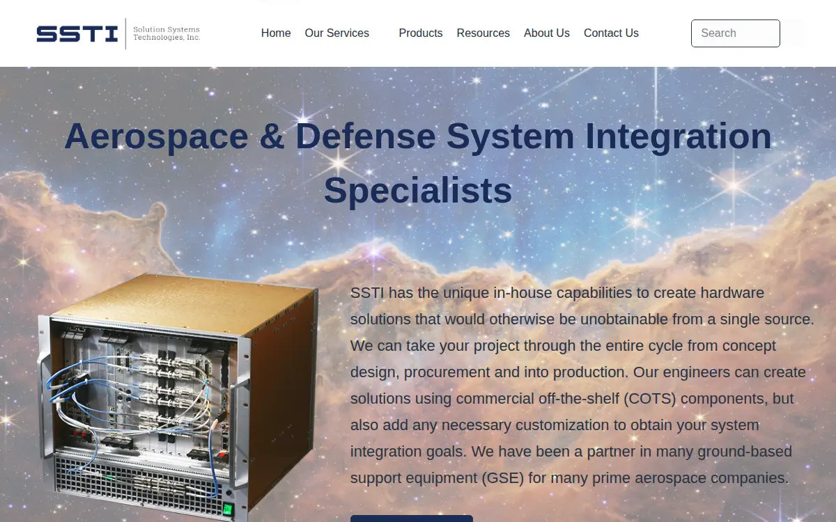 Homepage of Solution Systems Technologies, INC.