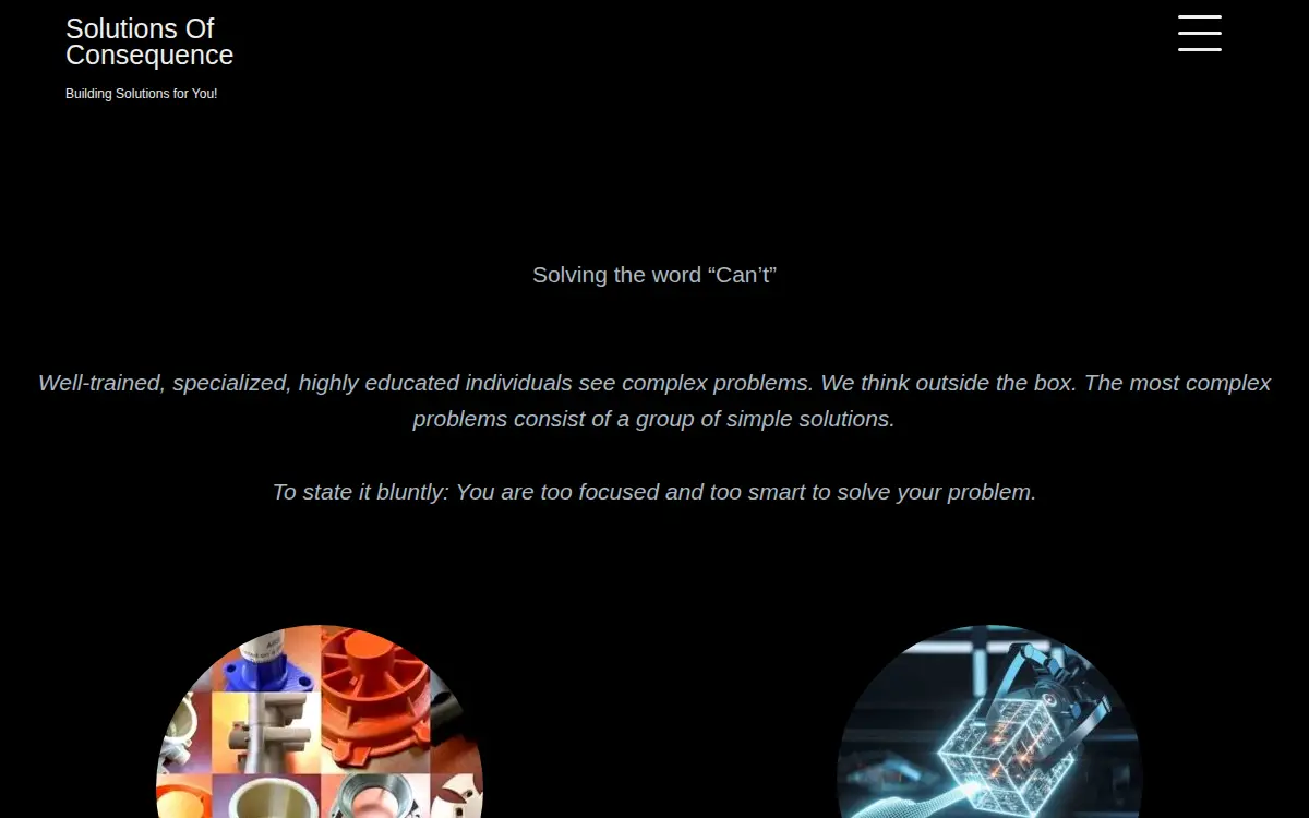Homepage of Solutions of Consequence LLC