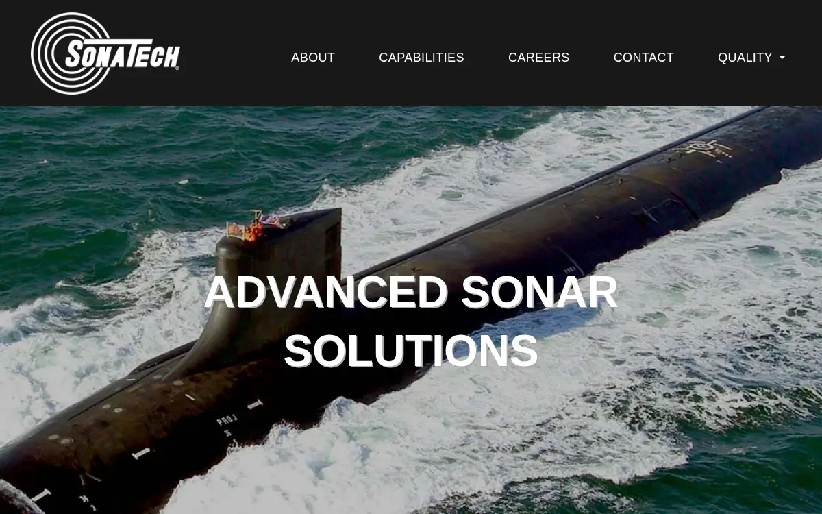 Homepage of Sonatech, LLC