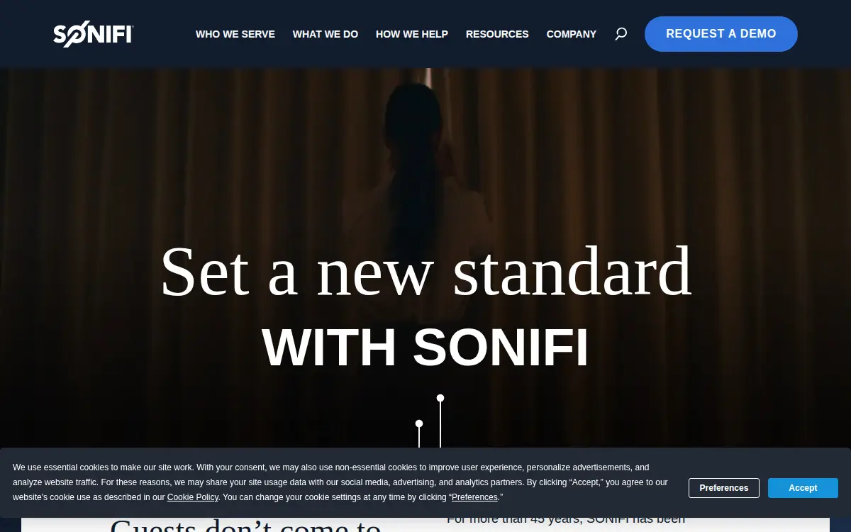 Homepage of Sonifi Solutions, INC