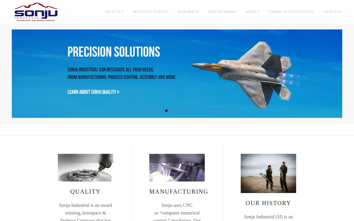 Homepage of Sonju Industrial Coatings, INC.