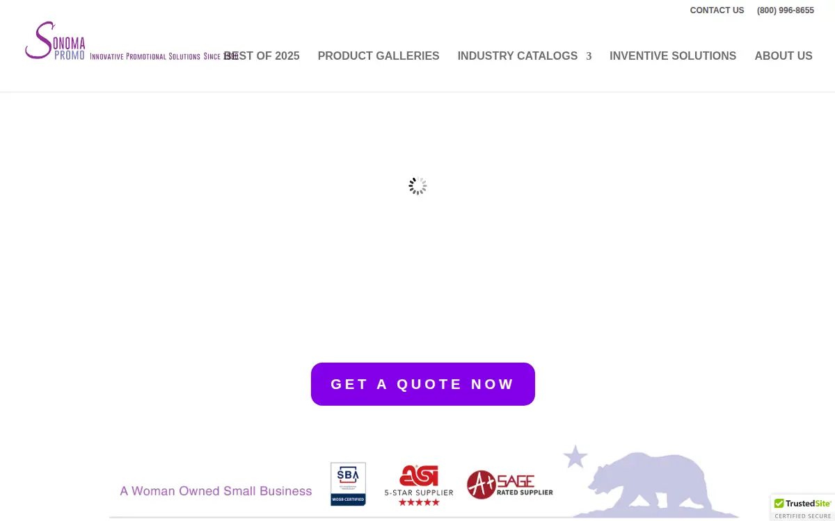 Homepage of Sonoma Pins Etc. Corporation