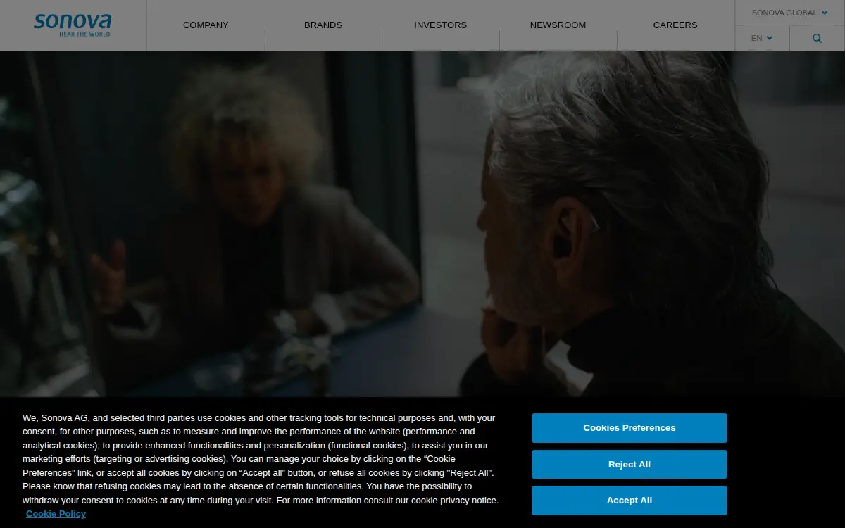 Homepage of Sonova USA INC
