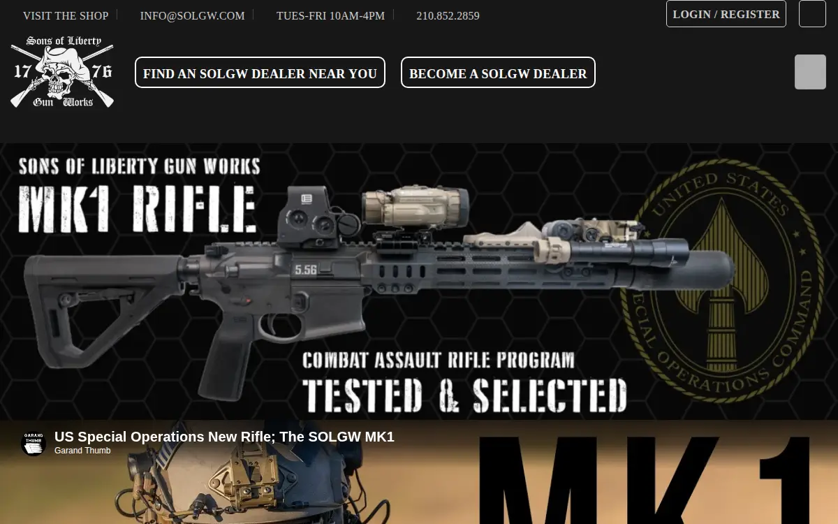 Homepage of Loyal 9 Manufacturing LLC
