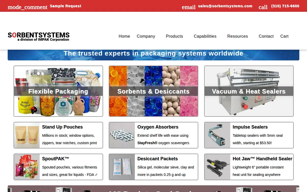 Homepage of Impak Corporation