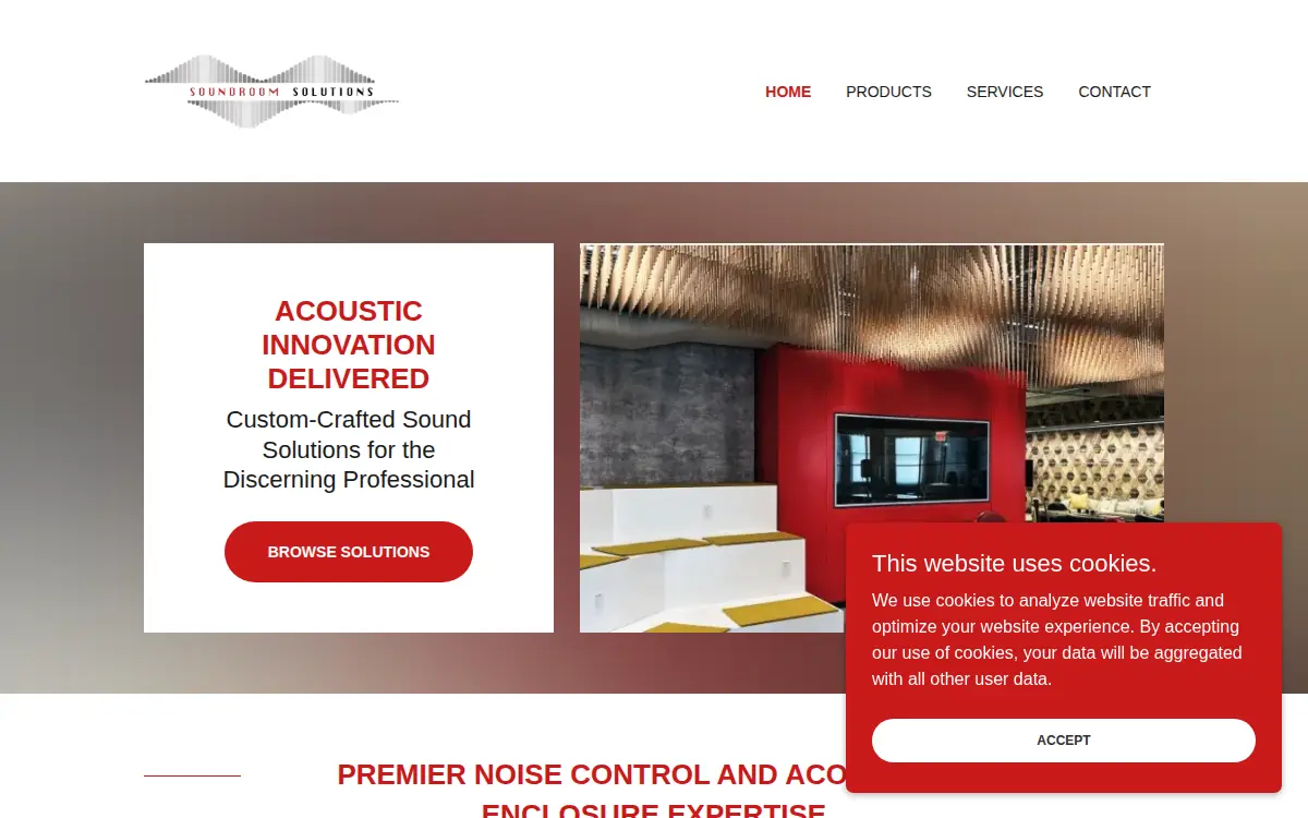 Homepage of Sound Room Solutions INC.