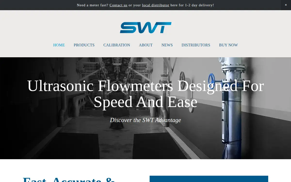 Homepage of Soundwater Technologies, LLC