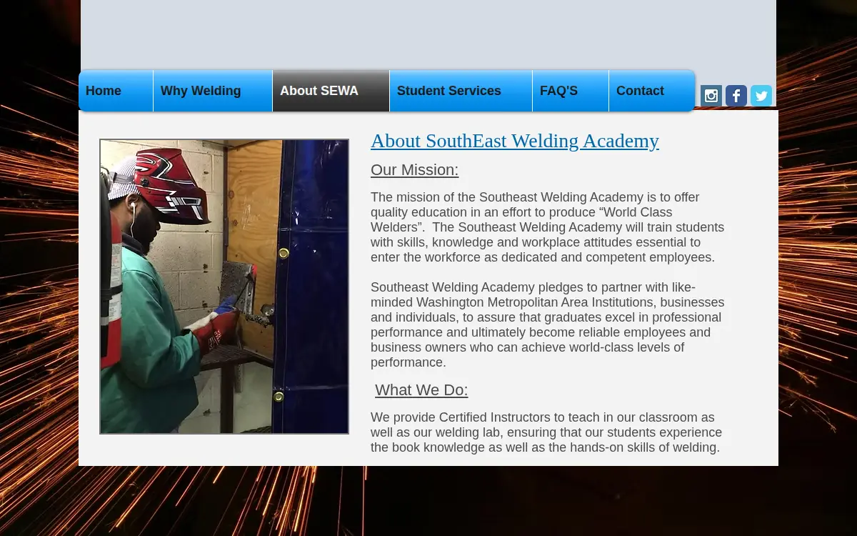 Homepage of Southeast Welding Academy LLC