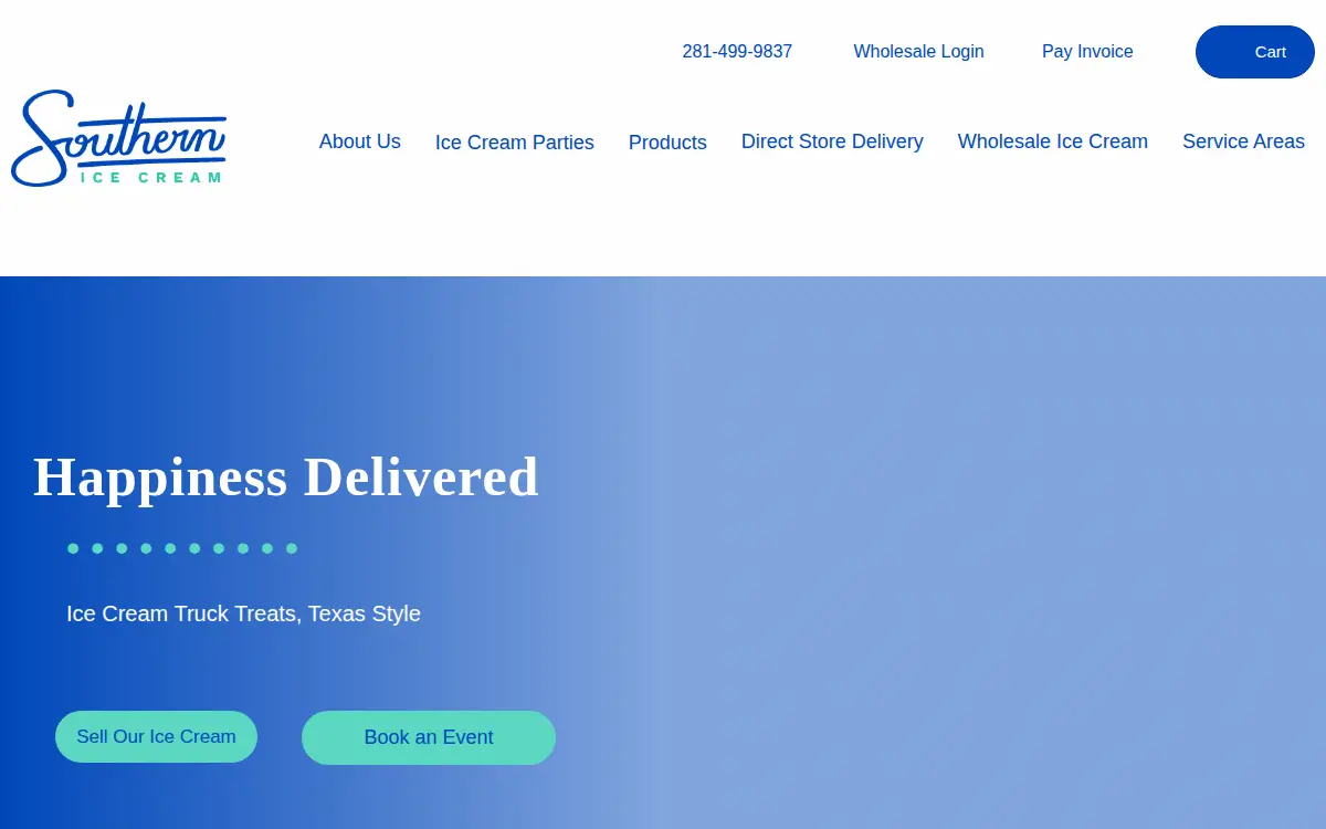 Homepage of Southern Ice Cream Corporation