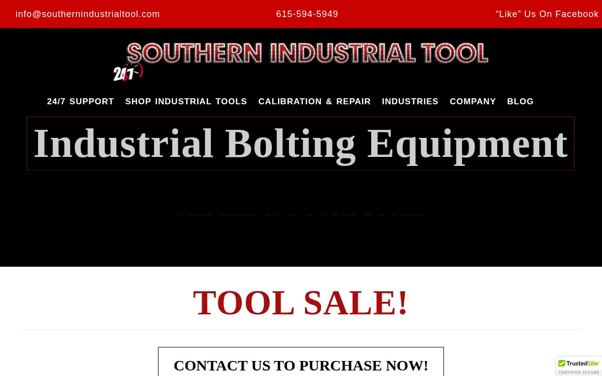 Homepage of Southern Industrial Tool, LLC