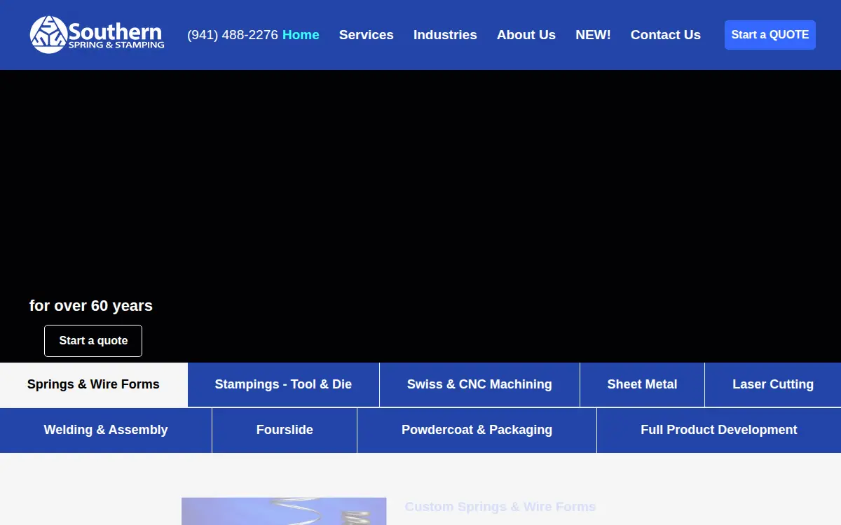 Homepage of Southern Spring & Stamping INC