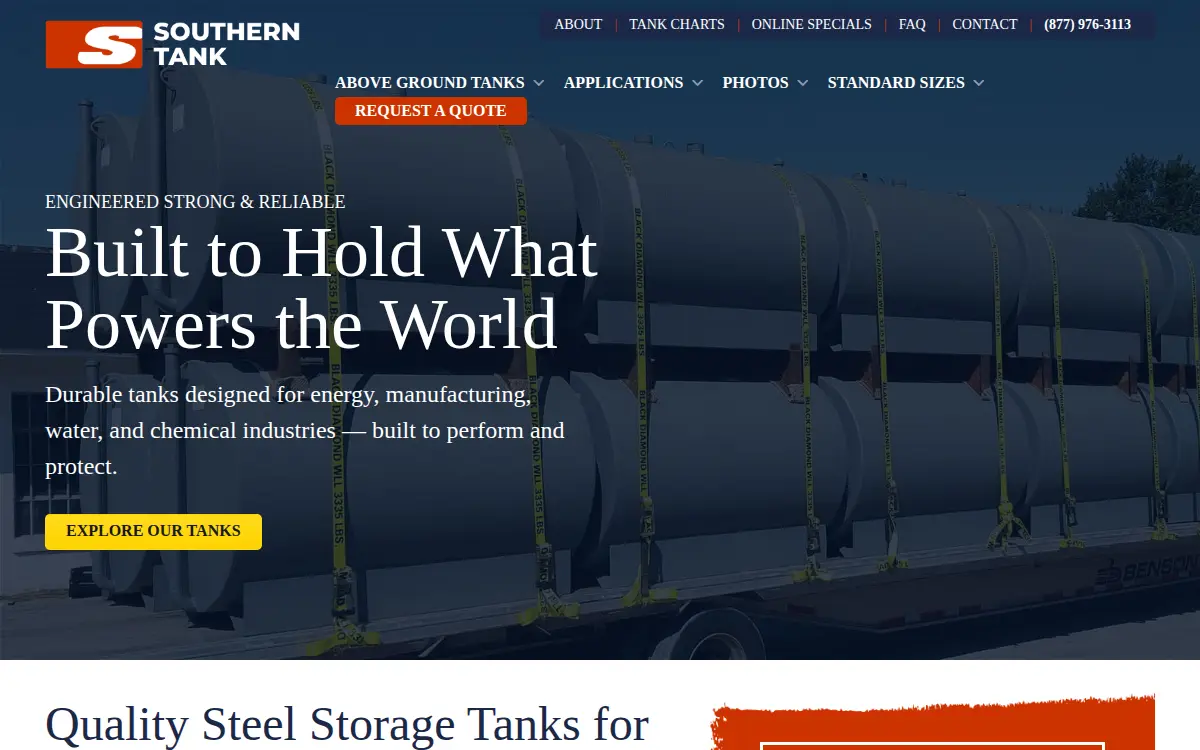 Homepage of Southern Tank & Manufacturing INC