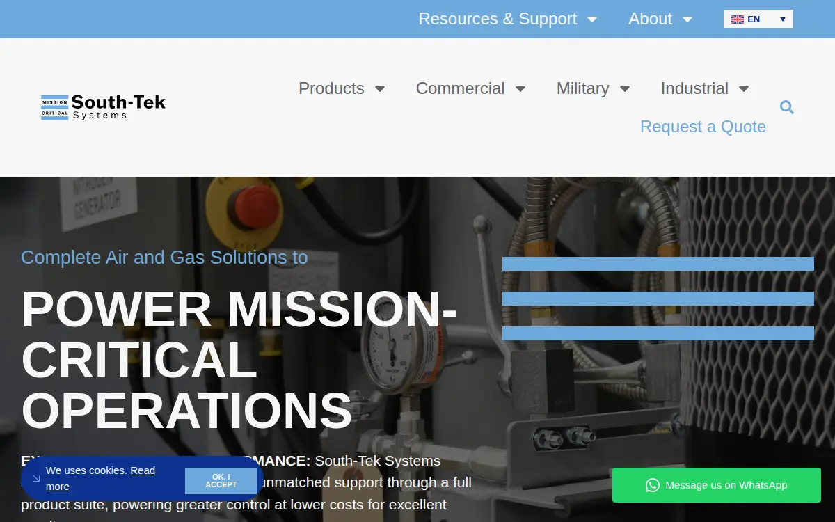 Homepage of South-tek Systems, LLC
