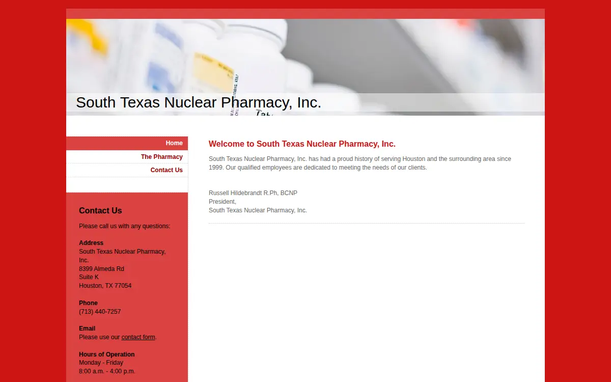 Homepage of South Texas Nuclear Pharmacy, INC.