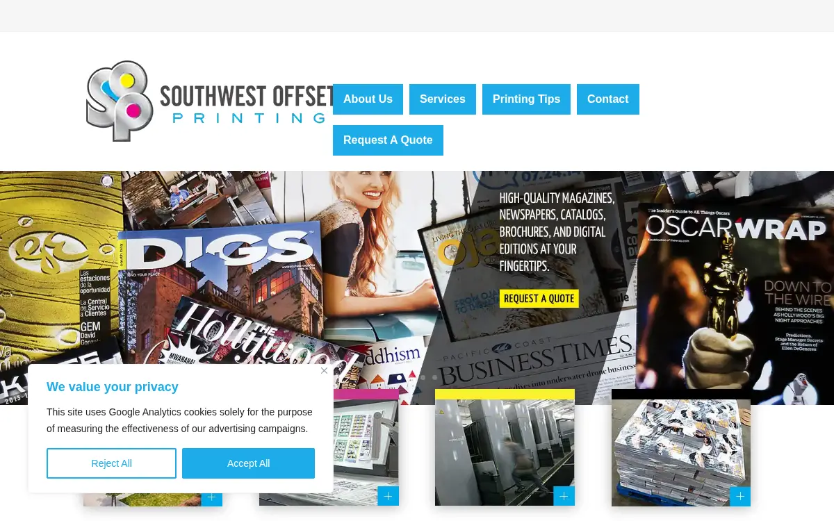 Homepage of Southwest Offset Printing CO INC