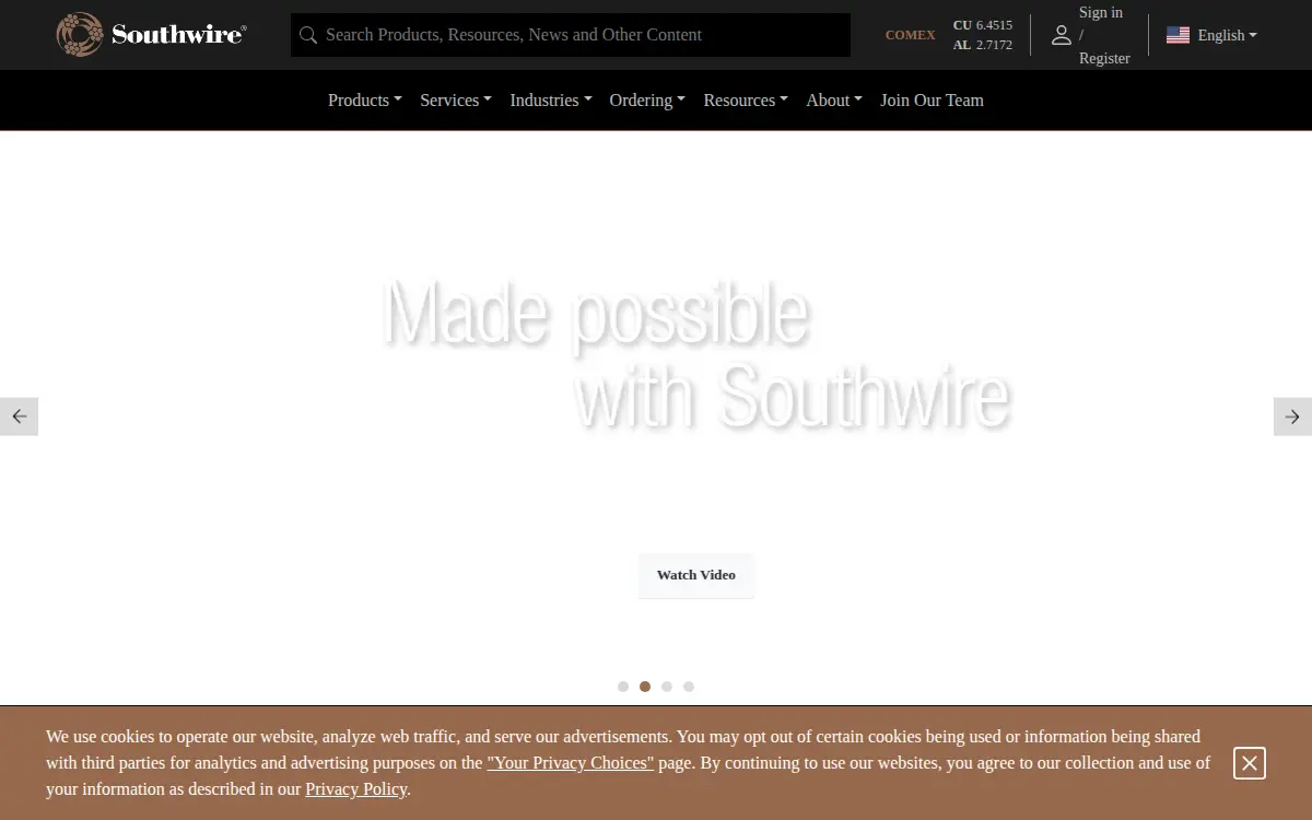 Homepage of Southwire Company, LLC