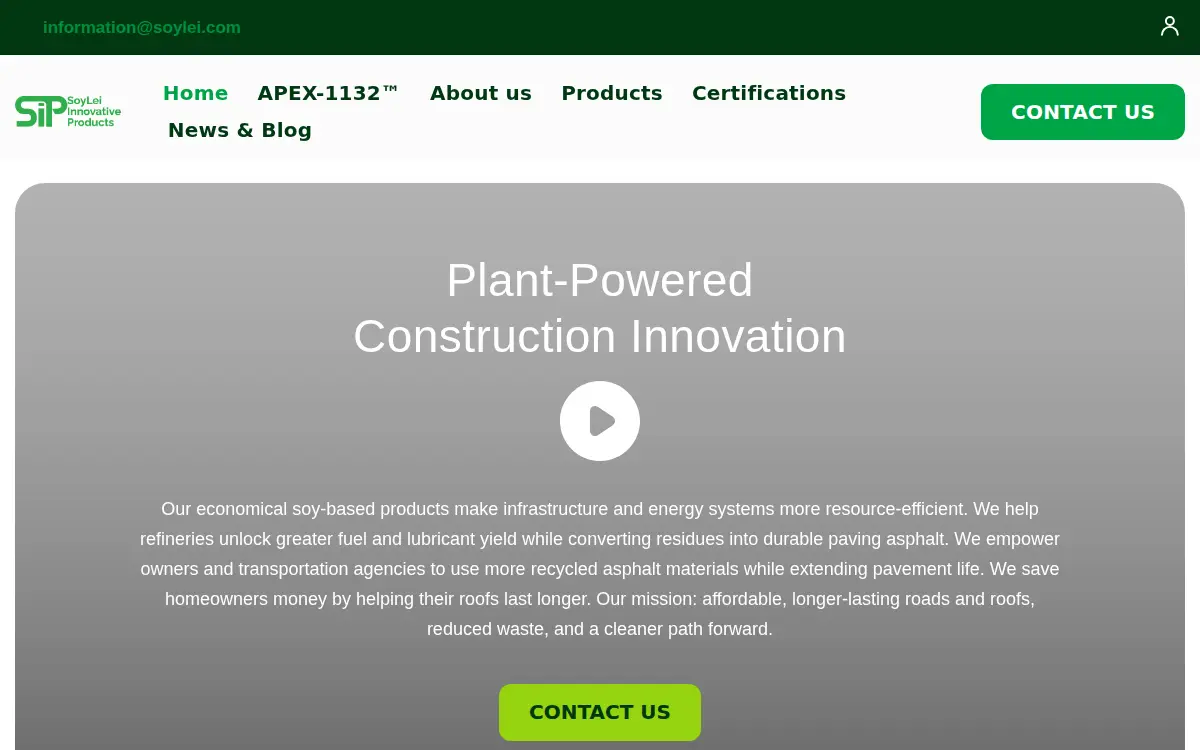Homepage of Soylei Innovations, LLC