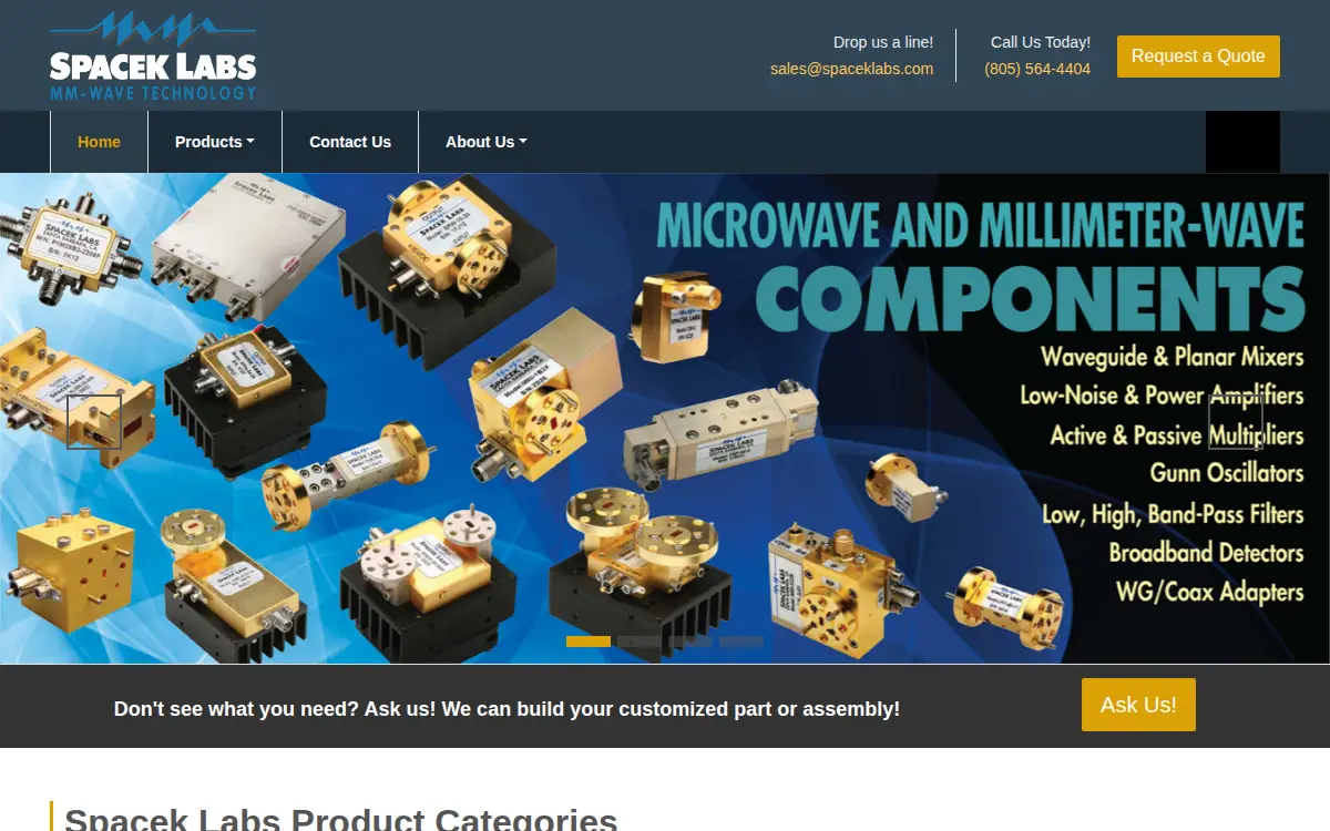 Homepage of Spacek Labs, INC.