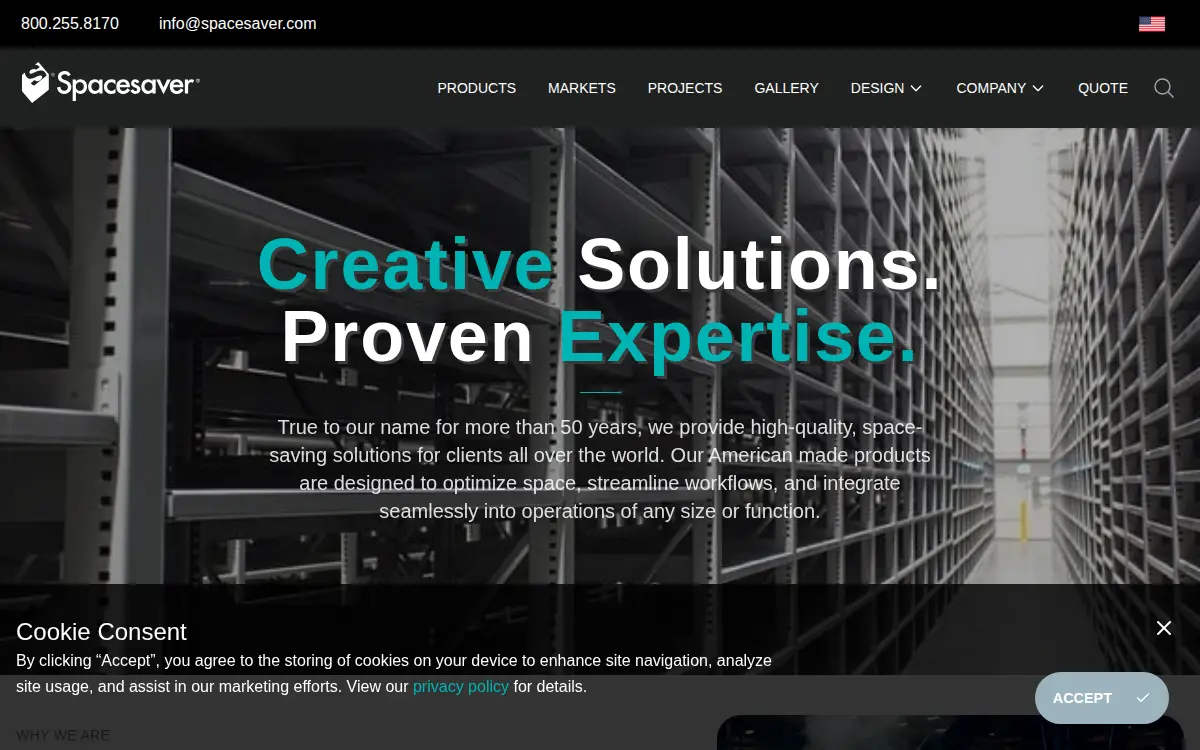 Homepage of Spacesaver Storage Systems INC
