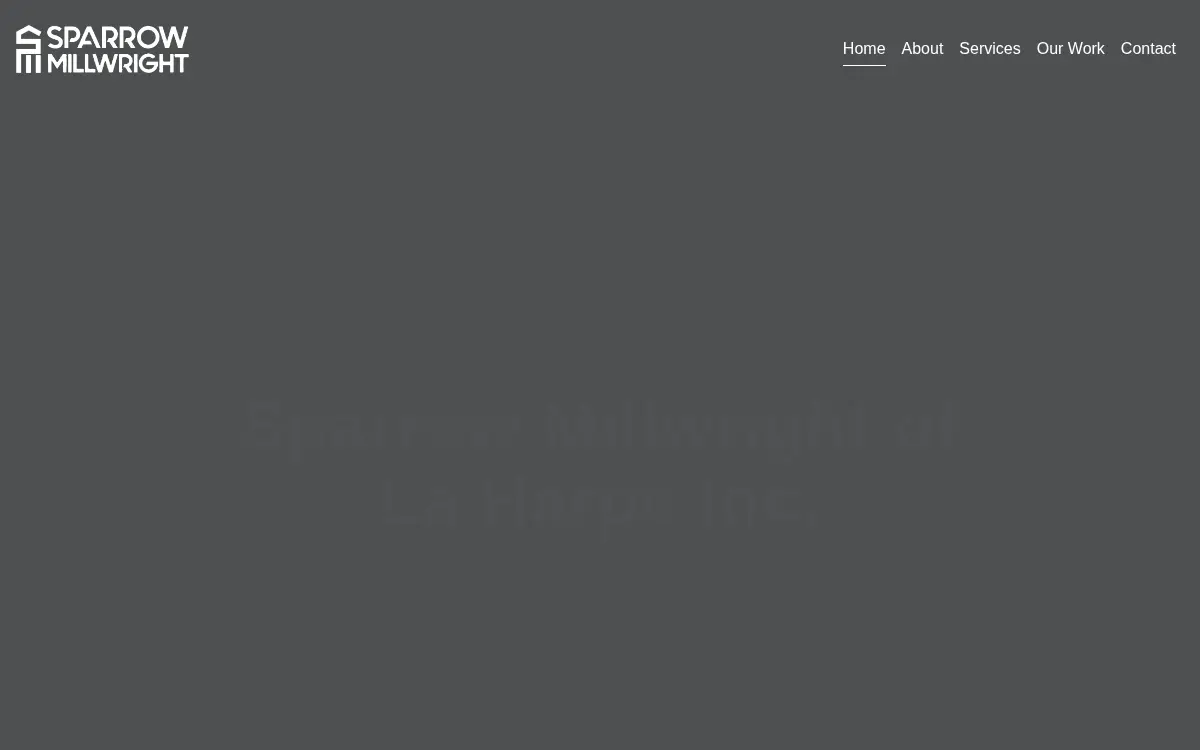 Homepage of Sparrow Millwright of Laharpe, INC