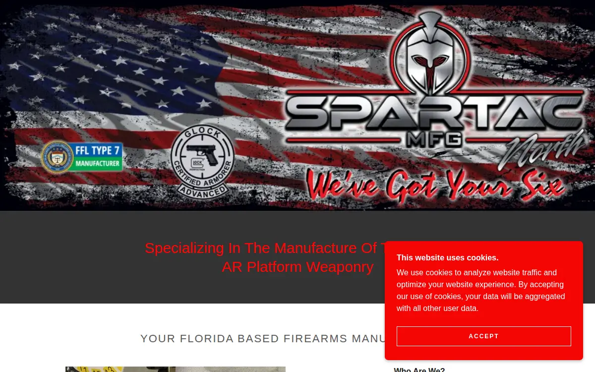 Homepage of Spartac Manufacturing North LLC