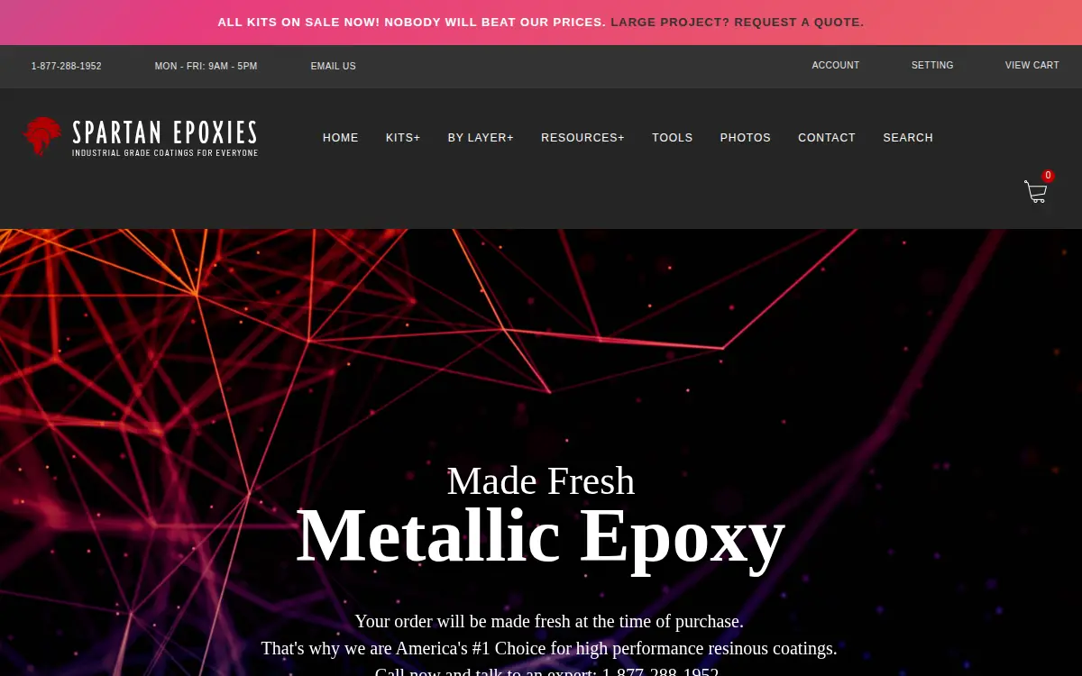 Homepage of Spartan Epoxies LTD.