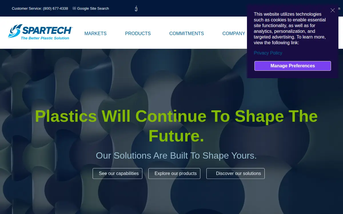 Homepage of Spartech LLC