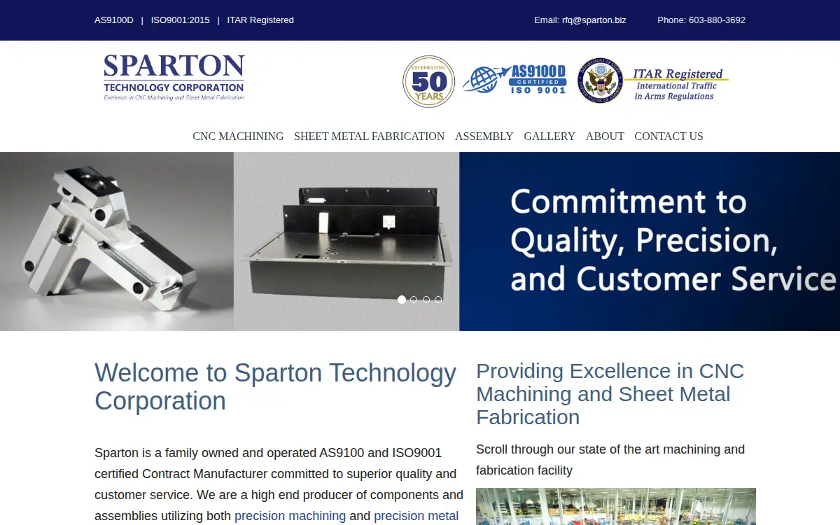 Homepage of Sparton Technology CORP