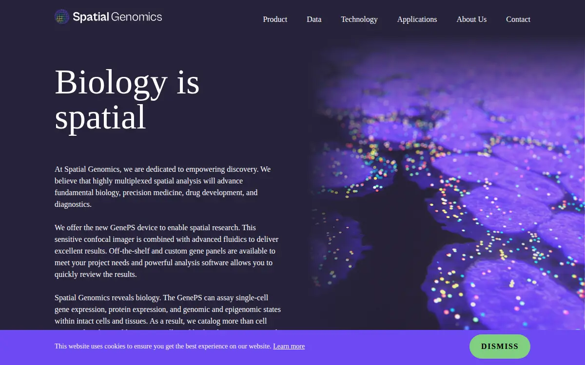 Homepage of Spatial Genomics, INC.
