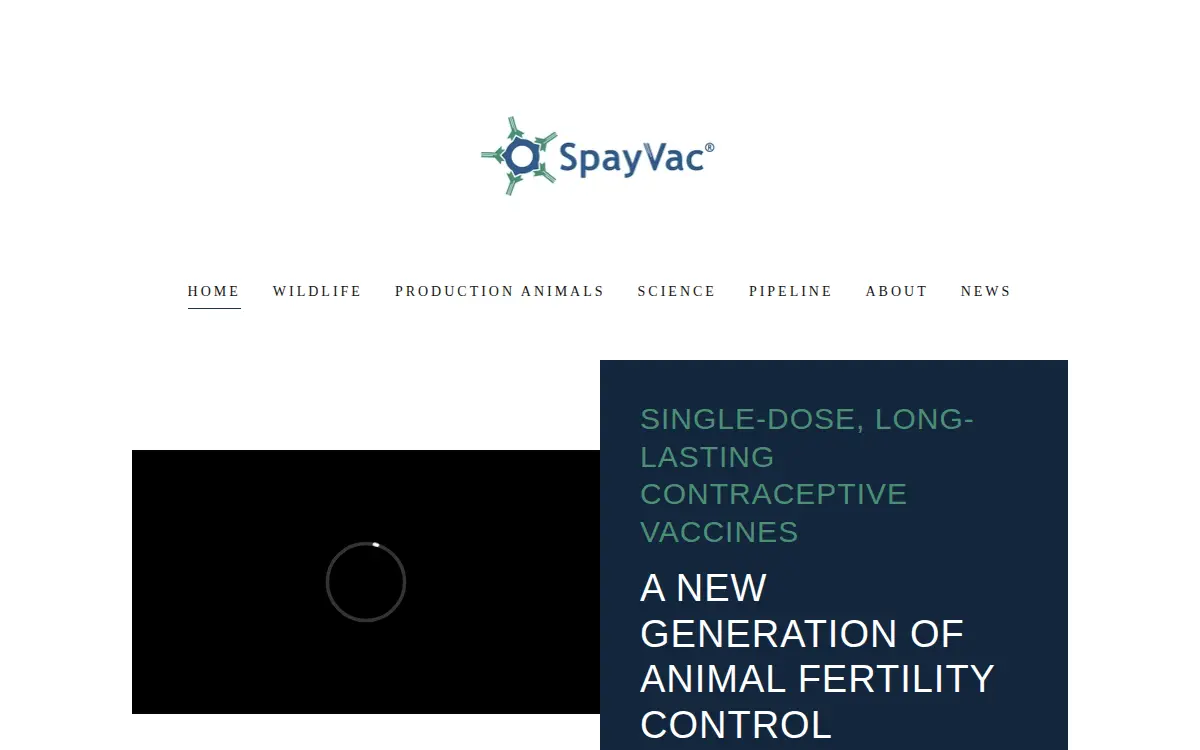Homepage of Spayvac for Wildlife INC.