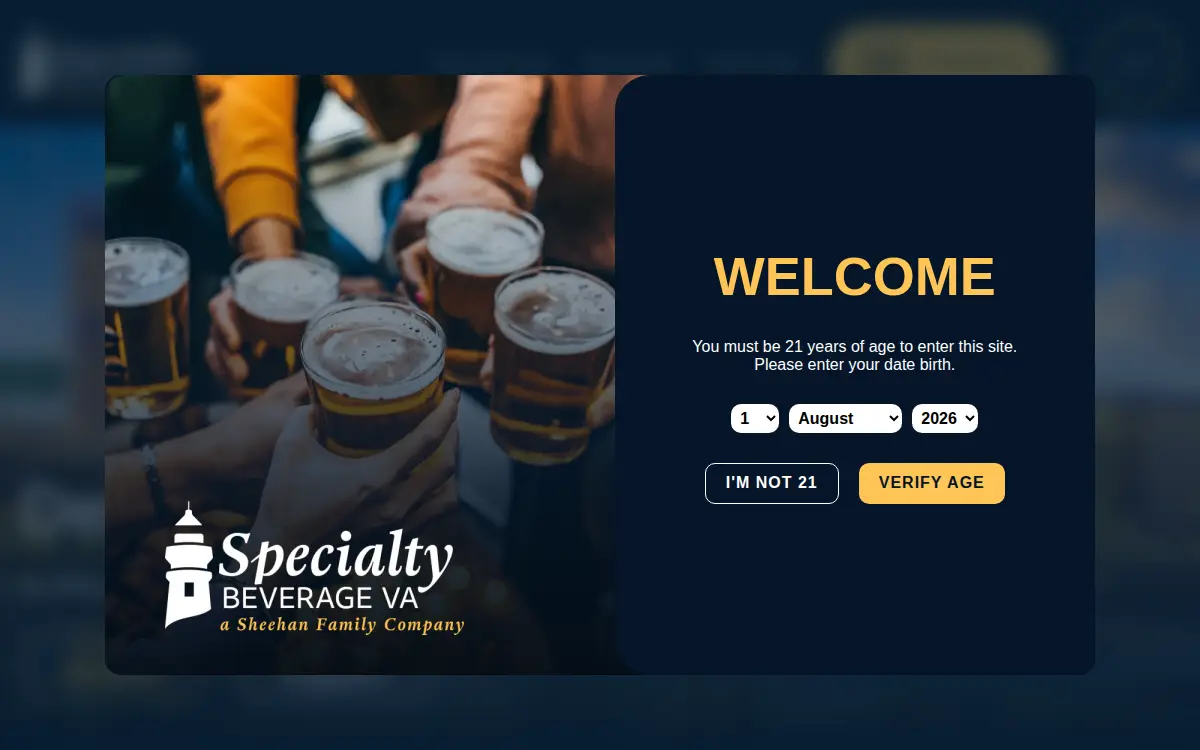 Homepage of Specialty Beverage, LLC
