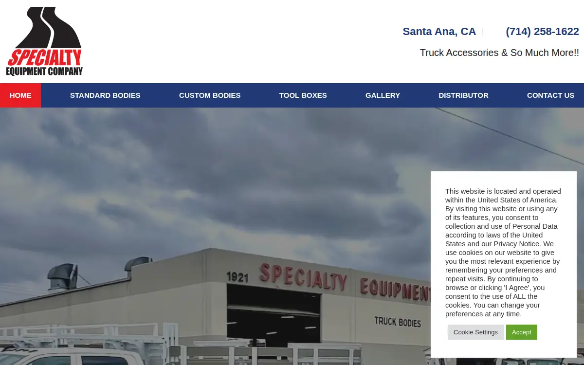 Homepage of American Truck & Trailer Body-santa Ana LLC