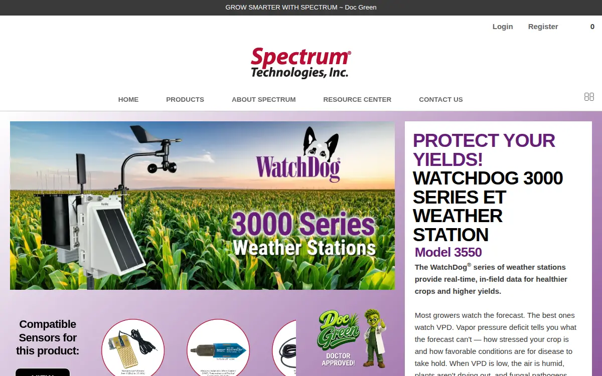 Homepage of Spectrum Technologies INC