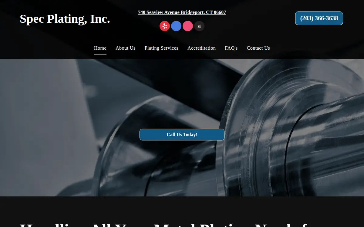 Homepage of Spec Plating INC