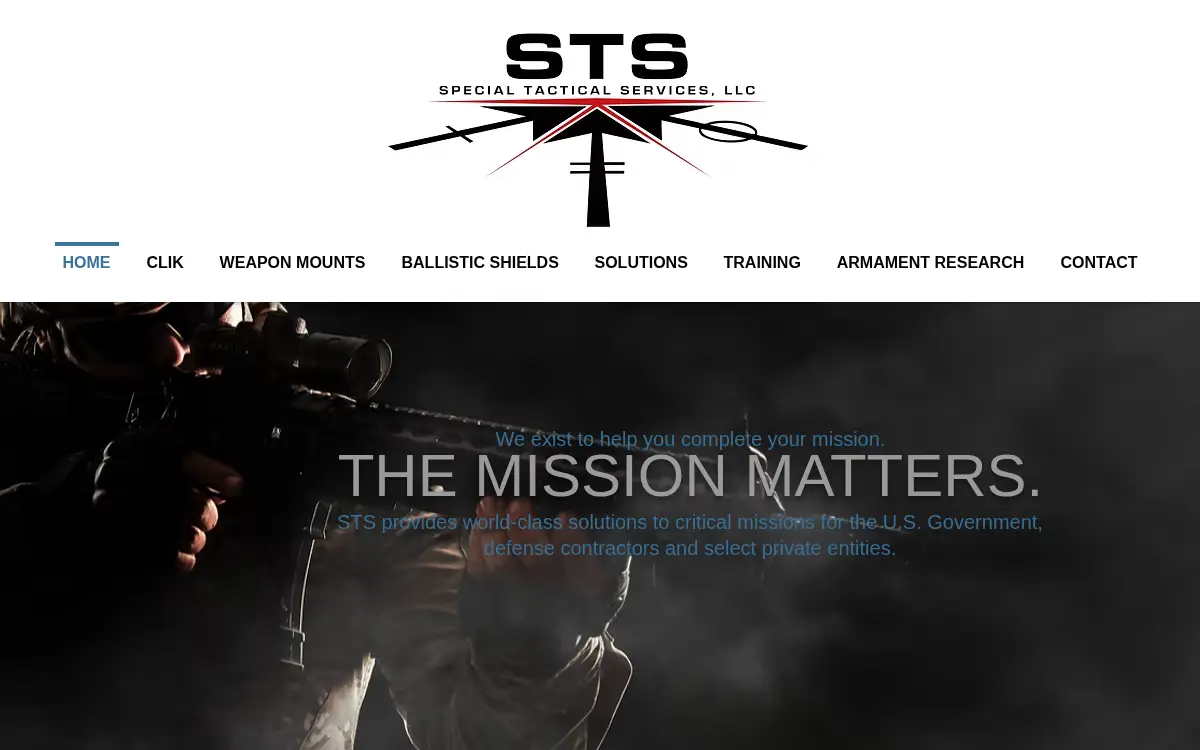 Homepage of Special Tactical Services, LLC