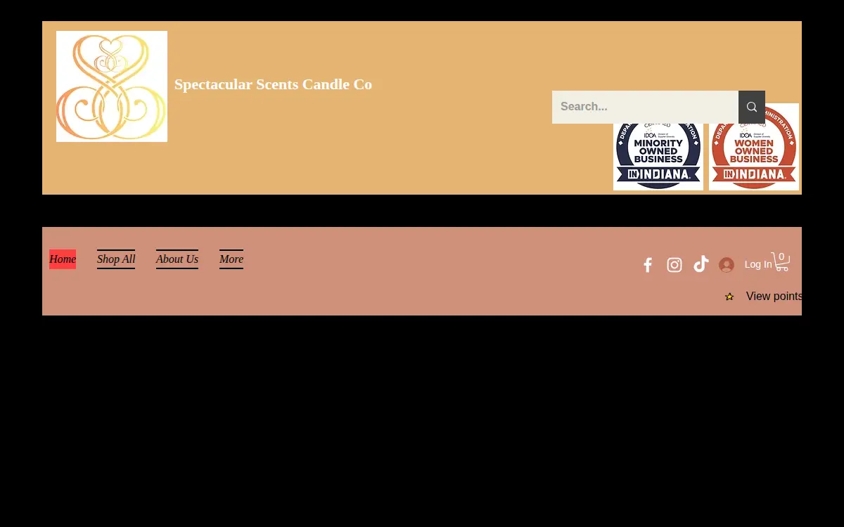 Homepage of Spectacular Scents Candle CO. LLC
