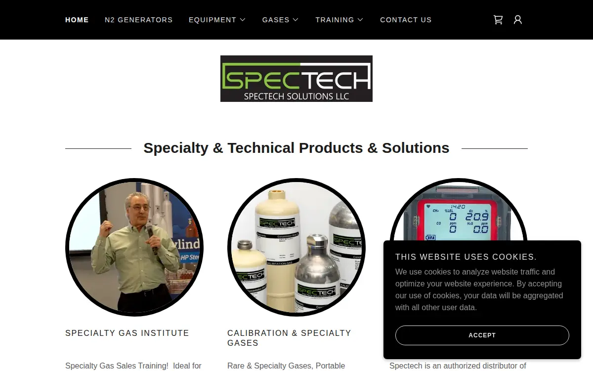Homepage of Spectech Solutions LLC