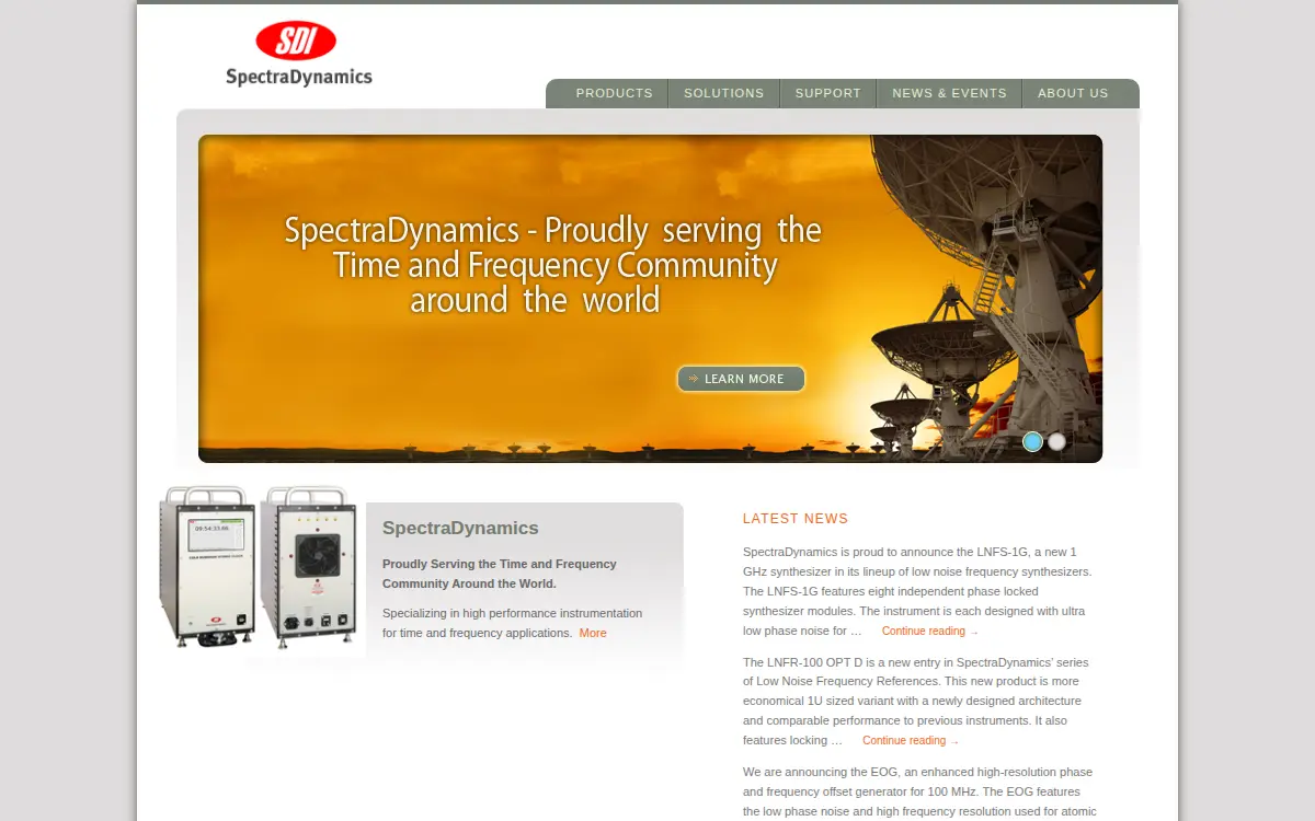 Homepage of Spectradynamics INC
