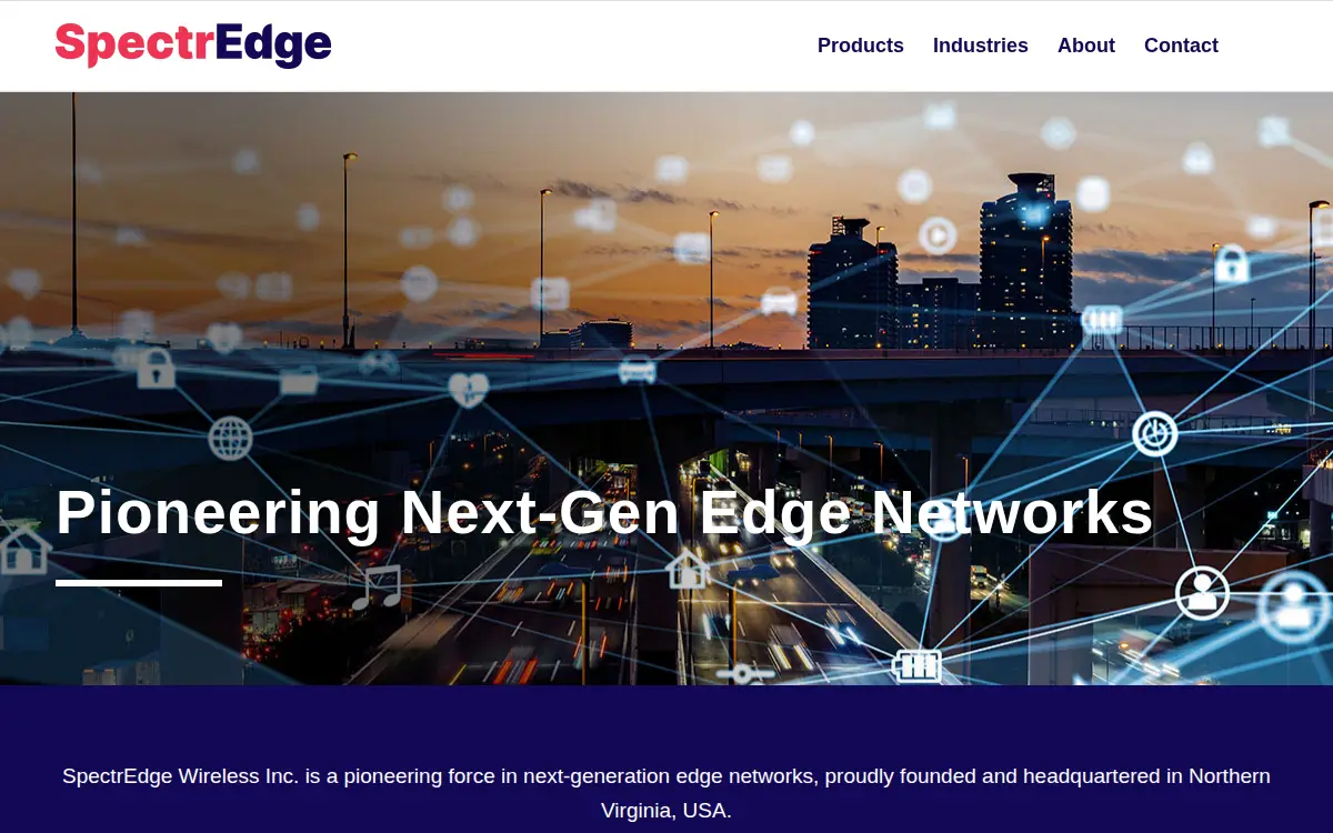 Homepage of Spectredge Wireless INC.