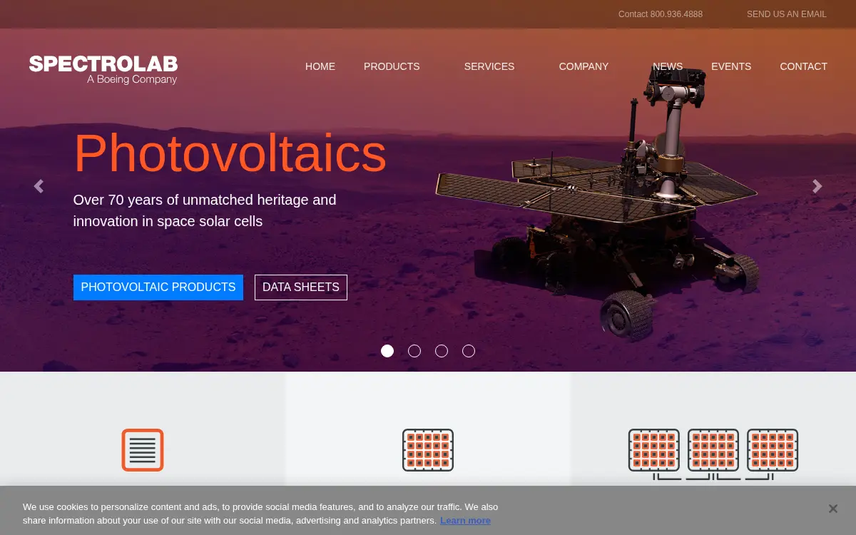 Homepage of Spectrolab, INC.
