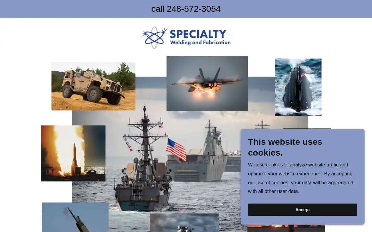 Homepage of Specialty Welding and Fabrication LLC