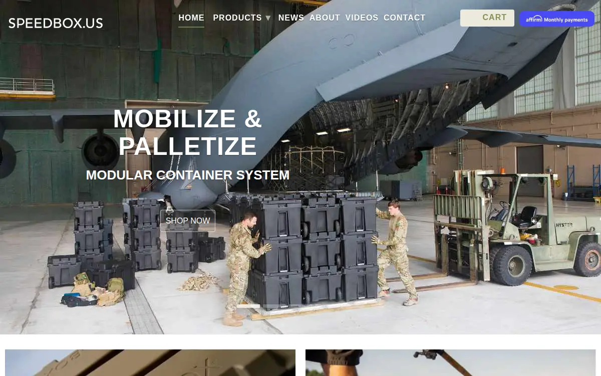 Homepage of Speed Box, LLC