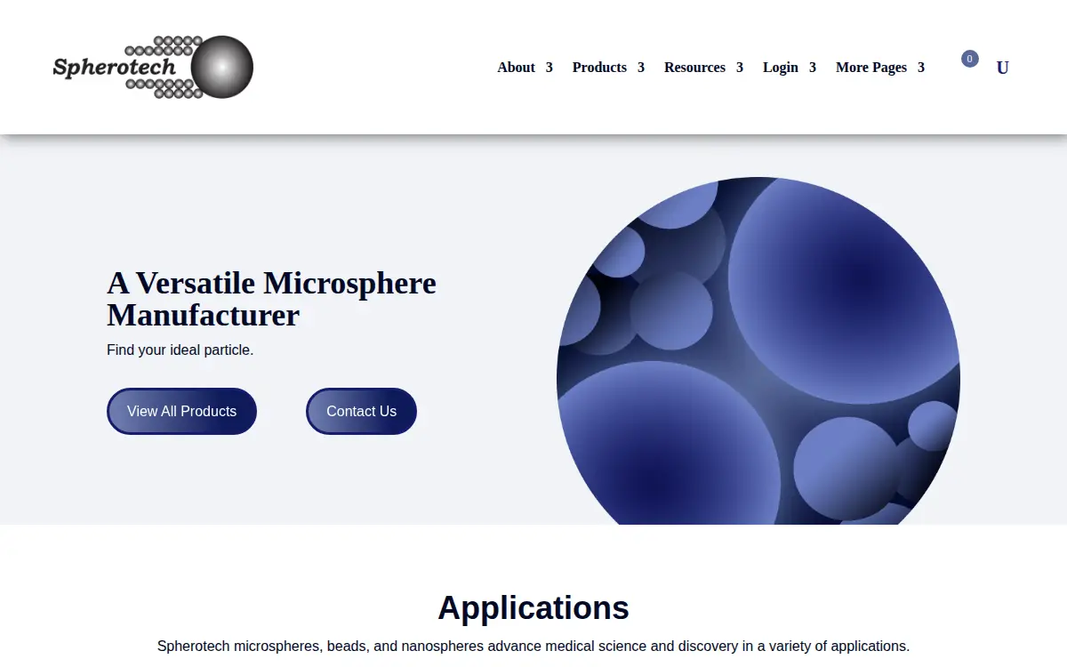 Homepage of Spherotech INC